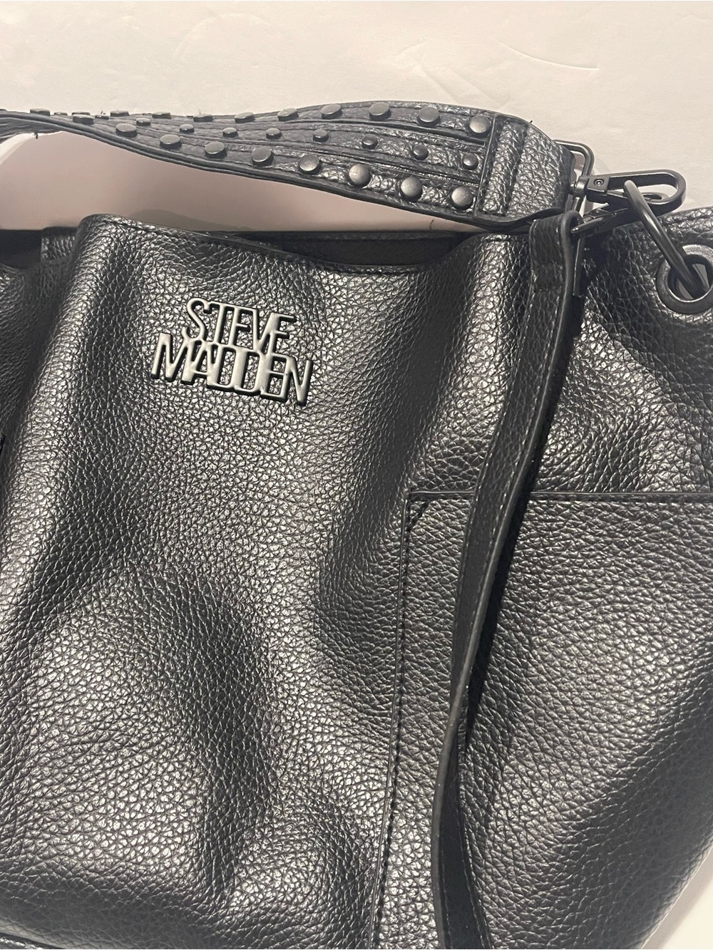 Steve Madden new BKOLTT hobo bag mini pouch charm Pebbled Leather Messenger - Picture 3 of 14